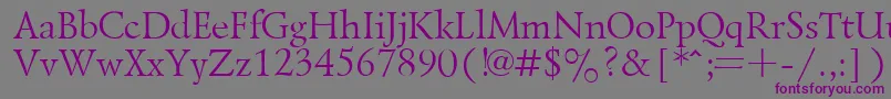Шрифт LazurskyPlain.001.001 – фиолетовые шрифты на сером фоне