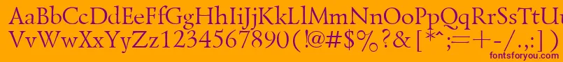 フォントLazurskyPlain.001.001 – オレンジの背景に紫のフォント