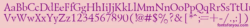 LazurskyPlain.001.001-fontti – violetit fontit vaaleanpunaisella taustalla
