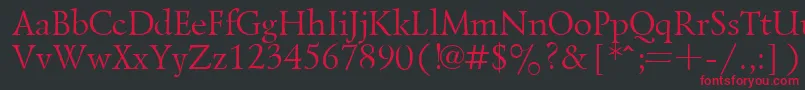 フォントLazurskyPlain.001.001 – 黒い背景に赤い文字