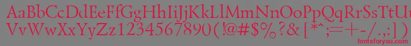 Czcionka LazurskyPlain.001.001 – czerwone czcionki na szarym tle