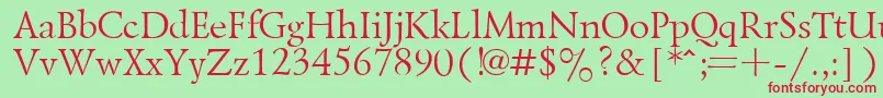 Czcionka LazurskyPlain.001.001 – czerwone czcionki na zielonym tle