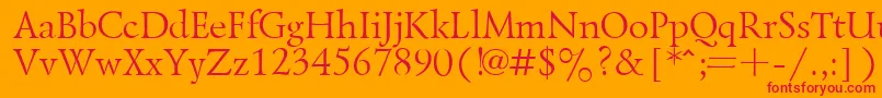 LazurskyPlain.001.001-fontti – punaiset fontit oranssilla taustalla