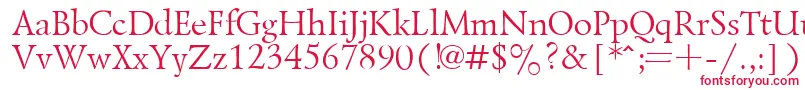 Czcionka LazurskyPlain.001.001 – czerwone czcionki na białym tle