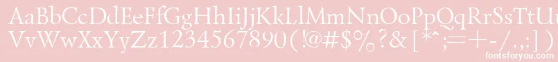 Czcionka LazurskyPlain.001.001 – białe czcionki na różowym tle