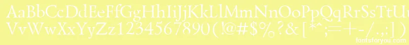 LazurskyPlain.001.001-fontti – valkoiset fontit keltaisella taustalla