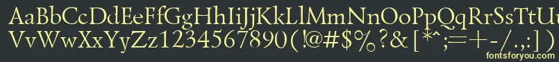 フォントLazurskyPlain.001.001 – 黒い背景に黄色の文字