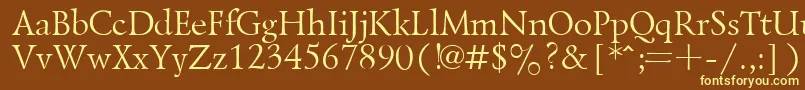 Шрифт LazurskyPlain.001.001 – жёлтые шрифты на коричневом фоне