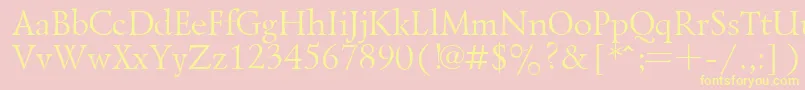LazurskyPlain.001.001-fontti – keltaiset fontit vaaleanpunaisella taustalla