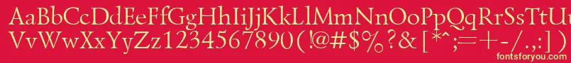 LazurskyPlain.001.001 Font – Yellow Fonts on Red Background