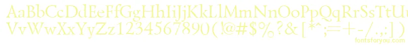 Czcionka LazurskyPlain.001.001 – żółte czcionki na białym tle