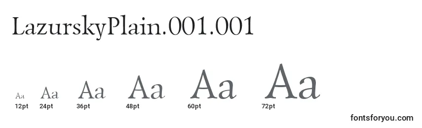 Размеры шрифта LazurskyPlain.001.001