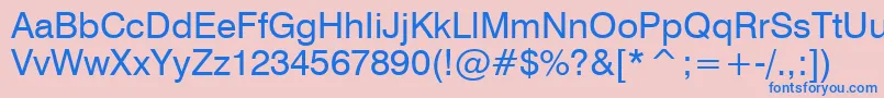フォントSwiss721CyrillicBt – ピンクの背景に青い文字