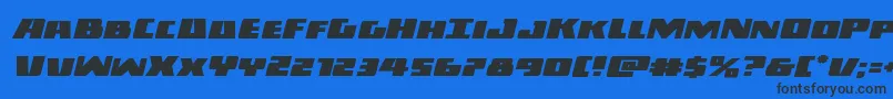 Шрифт Darkallianceexpandital – чёрные шрифты на синем фоне