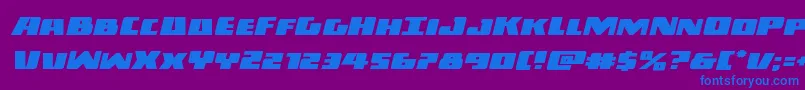 フォントDarkallianceexpandital – 紫色の背景に青い文字