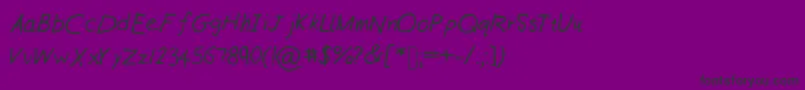 Williamshandneat-Schriftart – Schwarze Schriften auf violettem Hintergrund