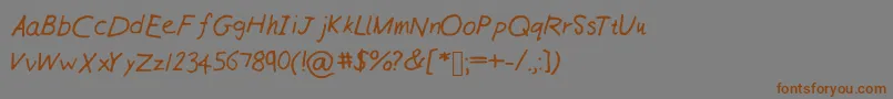 Williamshandneat Font – Brown Fonts on Gray Background