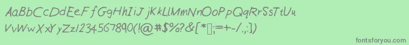 Williamshandneat Font – Gray Fonts on Green Background