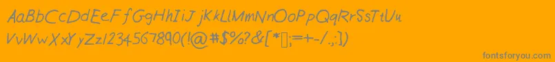 フォントWilliamshandneat – オレンジの背景に灰色の文字