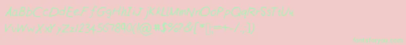 Williamshandneat Font – Green Fonts on Pink Background