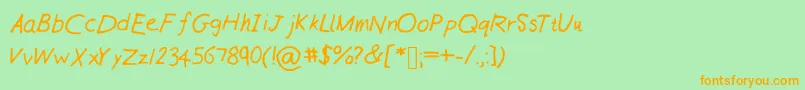 Williamshandneat Font – Orange Fonts on Green Background