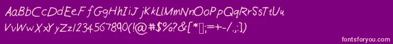 Williamshandneat Font – Pink Fonts on Purple Background