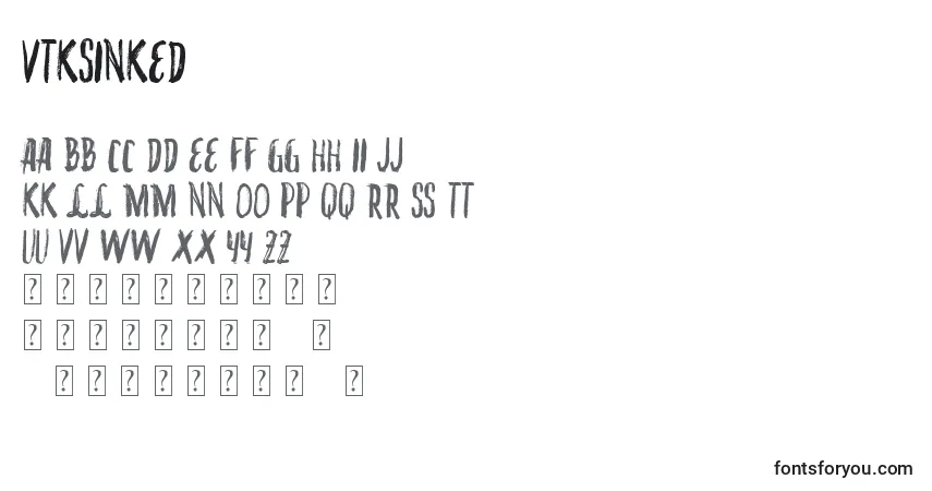 A fonte VtksInked – alfabeto, números, caracteres especiais