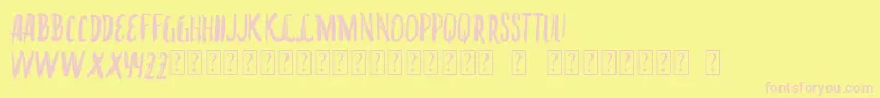 VtksInked Font – Pink Fonts on Yellow Background