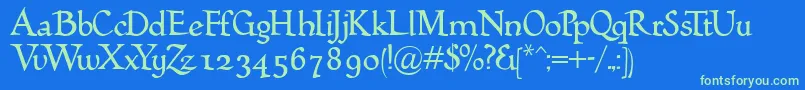 Humana Font – Green Fonts on Blue Background