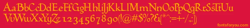 Humana Font – Orange Fonts on Red Background