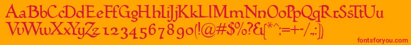 Humana Font – Red Fonts on Orange Background