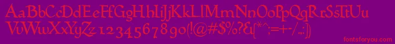 Weitere Informationen zur Humana-Schriftart Humana-Schriftart – Rote Schriften auf violettem Hintergrund