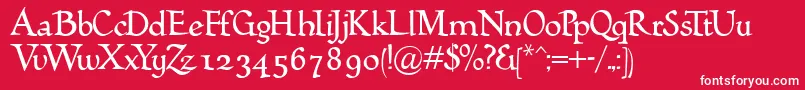 Humana Font – White Fonts on Red Background