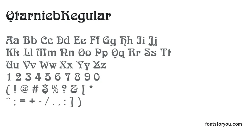 Шрифт QtarniebRegular – алфавит, цифры, специальные символы