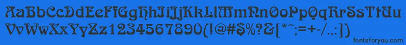 Шрифт QtarniebRegular – чёрные шрифты на синем фоне