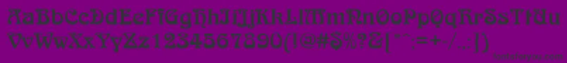 Czcionka QtarniebRegular – czarne czcionki na fioletowym tle