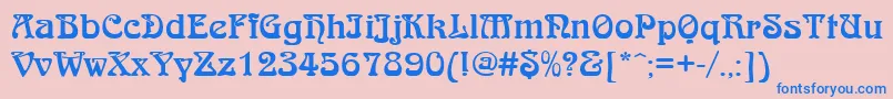 QtarniebRegular Font – Blue Fonts on Pink Background