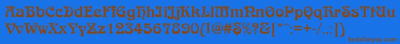 QtarniebRegular Font – Brown Fonts on Blue Background