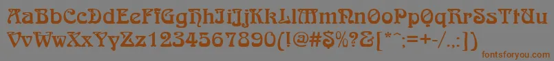 QtarniebRegular Font – Brown Fonts on Gray Background