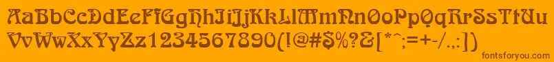 QtarniebRegular Font – Brown Fonts on Orange Background