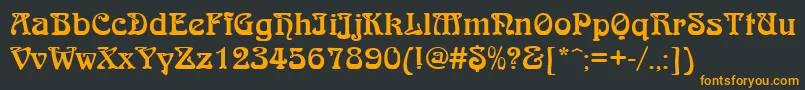 QtarniebRegular Font – Orange Fonts on Black Background