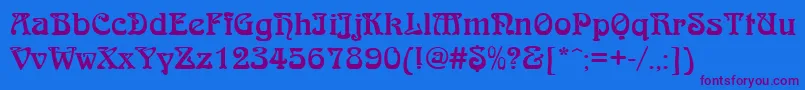 QtarniebRegular Font – Purple Fonts on Blue Background