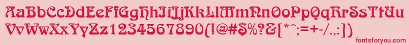 QtarniebRegular Font – Red Fonts on Pink Background