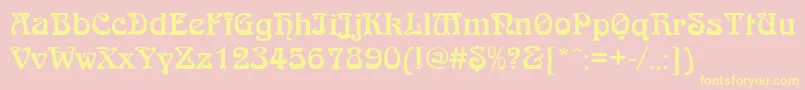 Police QtarniebRegular – polices jaunes sur fond rose