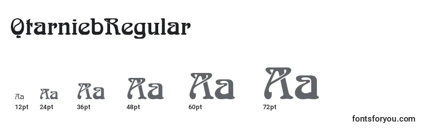 Размеры шрифта QtarniebRegular