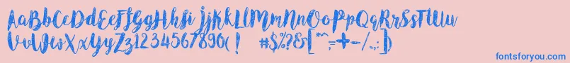 AngelineVintageDemo Font – Blue Fonts on Pink Background