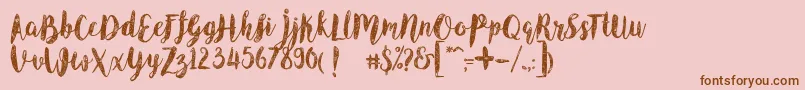 Шрифт AngelineVintageDemo – коричневые шрифты на розовом фоне