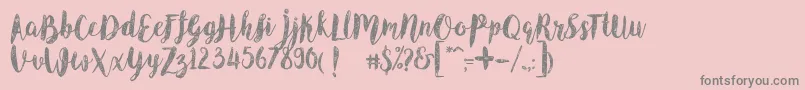 フォントAngelineVintageDemo – ピンクの背景に灰色の文字