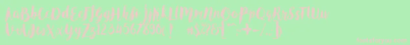 AngelineVintageDemo Font – Pink Fonts on Green Background