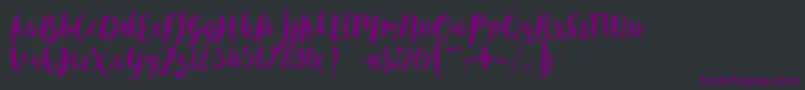 Шрифт AngelineVintageDemo – фиолетовые шрифты на чёрном фоне